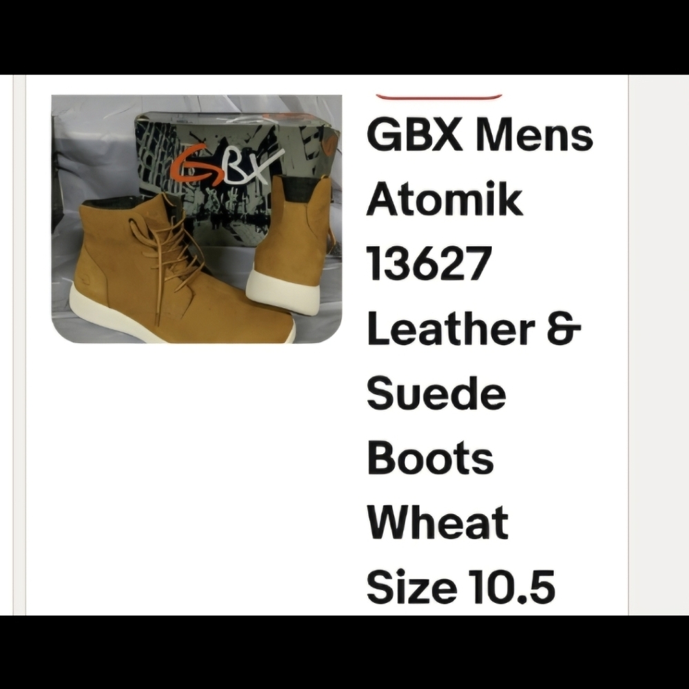 MEN GBX ATOMIK GENUINE LEATHER SUEDE ANKLE BOOTS SIZE 10.5